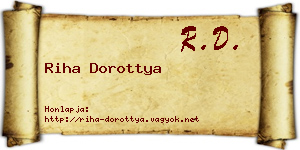 Riha Dorottya névjegykártya
